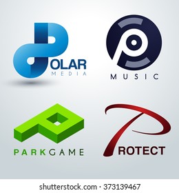 Logo P Design : Corporate Identity Logo : Vector Illustration