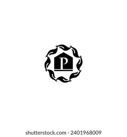 Logo p initial p company group investing business corporate