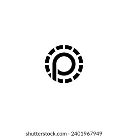 Logo p initial p company vektor technology modern digital