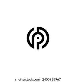 Logo p initial p future design technology modern capital