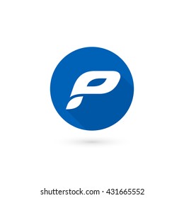 Logo P letter. Isolated on white background. Vector illustration, eps 10.