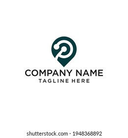 LOGO P PIN ICON VECTOR SYMBOL