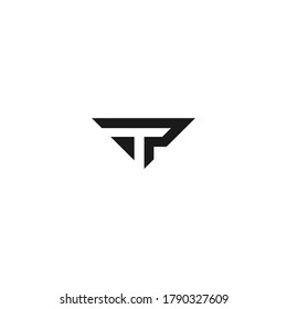 logotipo p t triángulo abstracto moderno