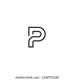 logo P vector abstract. icon P template. alphabet symbol