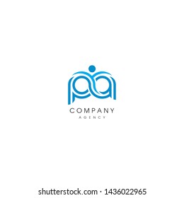 logo pa initial vector company