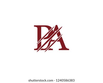 the logo of the PA letter with the style of scratching the incision