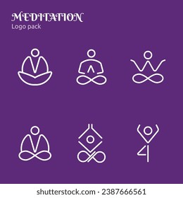 Logo pack with a meditation concept where there are several variants of shapes that can be used