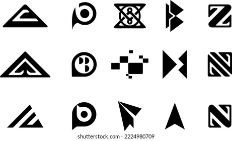 logo pack pb. z logo. n logo. alogo. ae logo template vector illustration