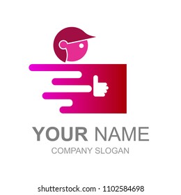 logo package delivery service, logo courier logo