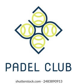 logo padel tennis blue and green color in isolated background