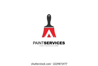 A logo paint brush for identity. construction template vector illustration for your brand.