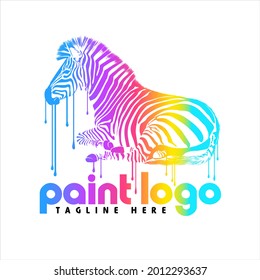 Pintura de logotipo, vectores de cebra animal Ilustración