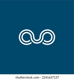 Logo of a pair of glasses with two converging lines