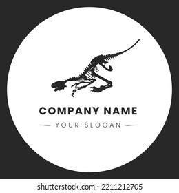 A logo for a paleontological museum or an archaeological dig. Dinosaur Bones