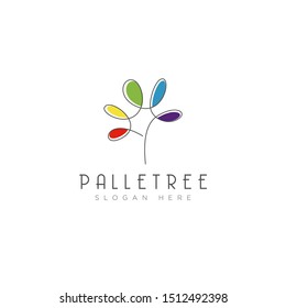 logo palletree, full colour line tree pallet vector