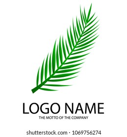 Logo palm branch, natural. Close to real