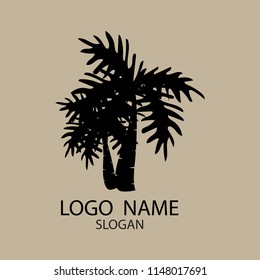 logo of  palm and coconut trees, Summer holidays design Labels, Badges,emblem,vector illustration, Vector illustration vintage style. 