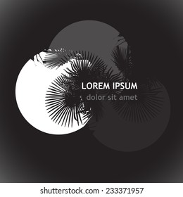 Logo palm leaves in a circle. Vector