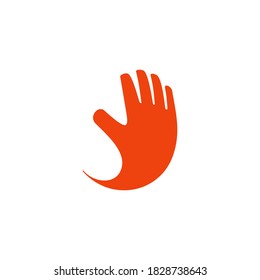 logo of a palm moving in a circle in a high five position