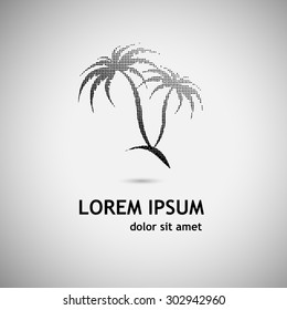 Logo palm trees from circles. Vector