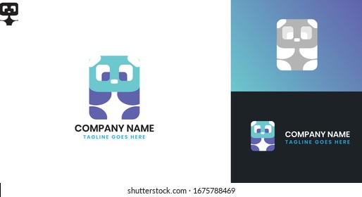 Panda de logotipos: todos los elementos de esta plantilla se pueden editar con software vectorial