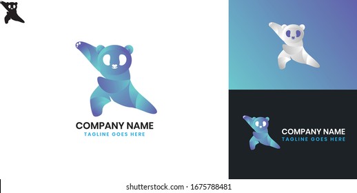 Panda de logotipos: todos los elementos de esta plantilla se pueden editar con software vectorial