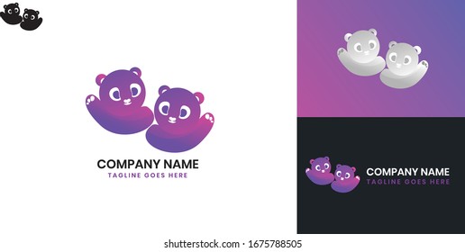 Logo Panda - All elements on this template are editable with vector software