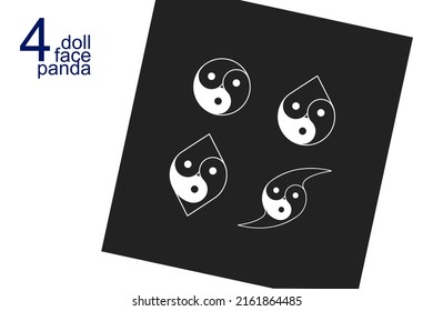 The Logo Is A Panda Doll Face With 4 Different Shapes.