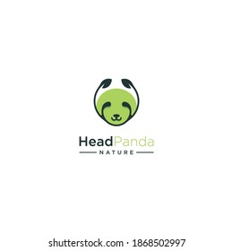 logo of a panda face with a leaf
