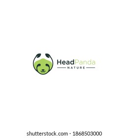 logo of a panda face with a leaf