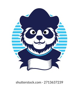 Logo of panda pirates vector illustration