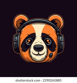 A logo of a panda's head, designed in esports illustration style 