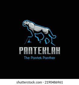 A logo with panther as the main object