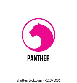 Logo panther  in a negative space. 