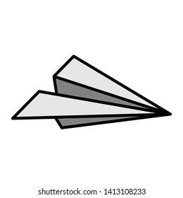logo paper airplane. black and white line art