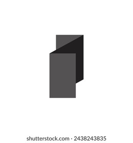 Logo paper fold with blank background