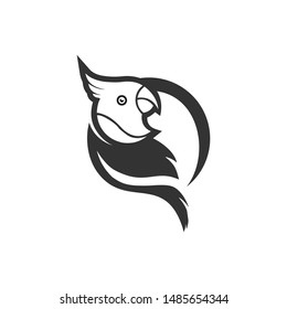 logo parrot bird circle vector