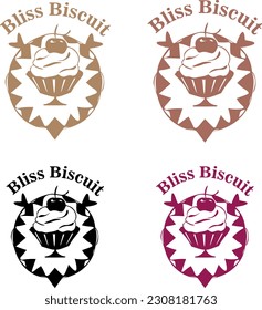 Logo, pastry shop, cake, 4 variants
