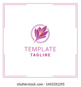 logo pattern with beautiful saffron flower spices