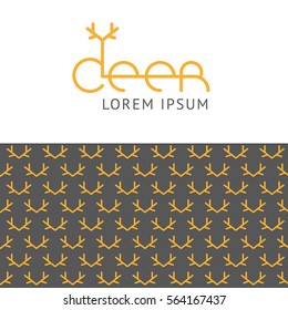 The logo and pattern with deer antlers