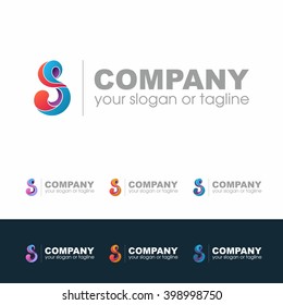logo pattern in the form of an abstract , colorful letter S