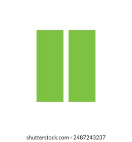 Logo Pausa línea de Botón dos Simple. Logotipo o icono de Plantilla.