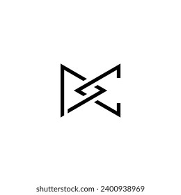 Logo PC initial PC abstract company capital