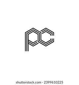 Logo PC initial PC brokers industrial identity