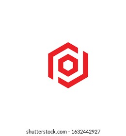 Logo PD hexagon icon vector design