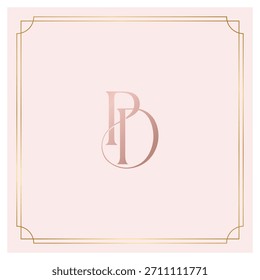 Logotipo PD monograma PD letra PD alfabeto PD Boda Monograma, Boda Logotipo, Diseño de Logo, Monograma monimal