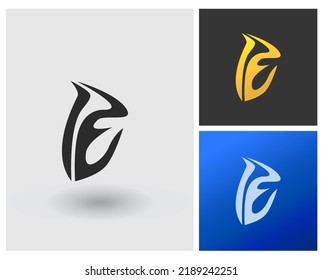 Logo PE Letter shape initial, Modern mobile apps