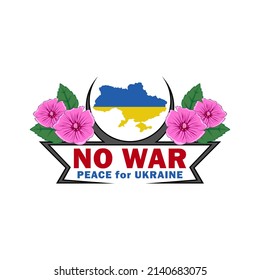 Logotipo de paz para Ucrania. Logo de la guerra en ucrania. Ilustración del vector