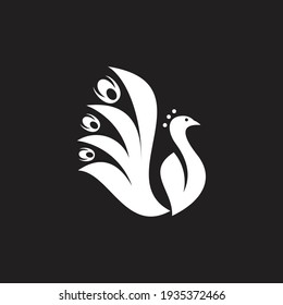 logo peacock color white modern