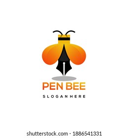 Logo Pen Bee gradient colorful style